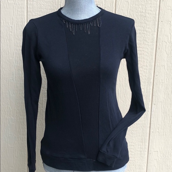 Zara long sleeve top with chain detail SZ M - Picture 1 of 4